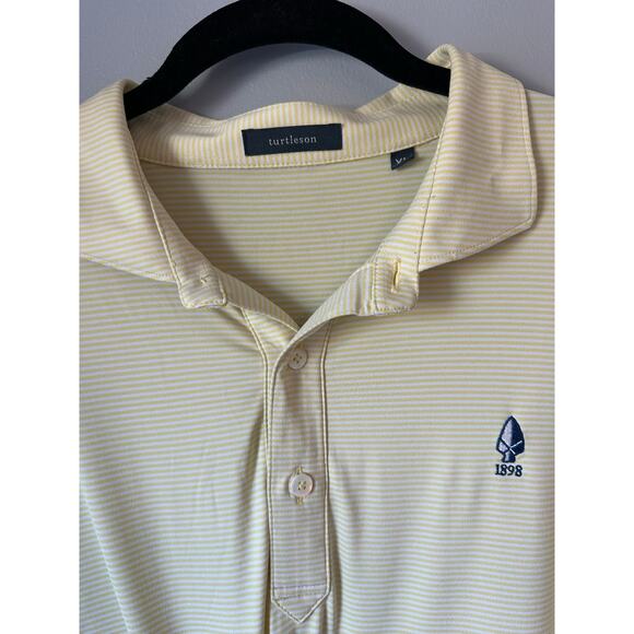 Turtleson Men’s Golf Polo Yellow Striped Size XL - Picture 3 of 9